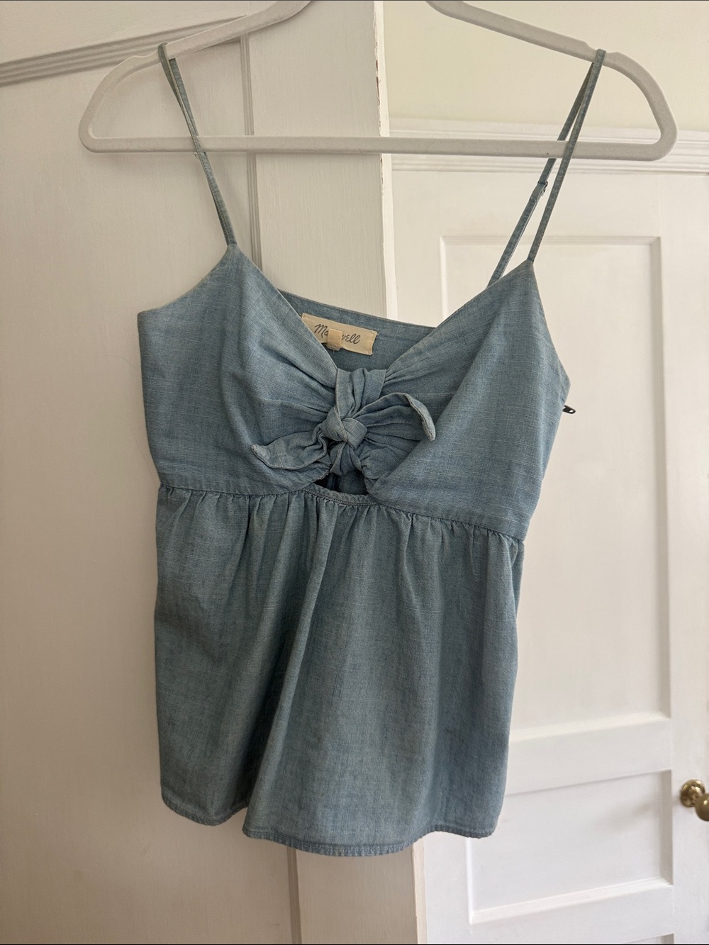 Madewell Light Blue Tie-Front Top